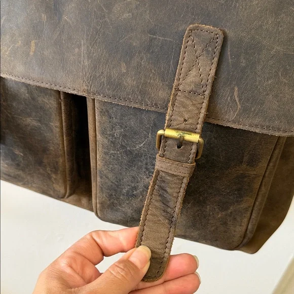 Brown Leather Messenger Bag - Picture 8 of 17